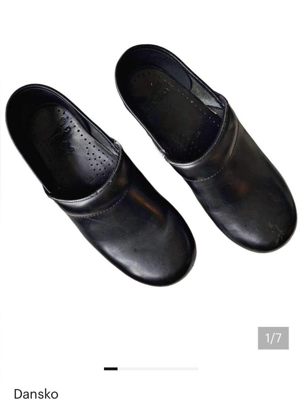 Dansko Professional Nurse Black Cabrio Leather Clogs 7.5